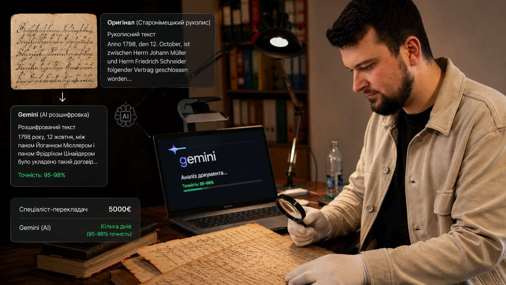 Як розшифрувати рукописний текст за допомогою AI: Gemini замість перекладача за 50 євро